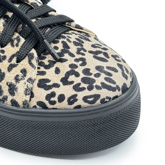 Кеды CV COVER бежевые замшевые принт &quot;леопард&quot; - фото 6, 