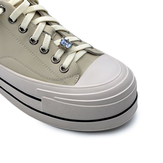 Кеды Tuffoni бежевые кожаные - фото 6, 