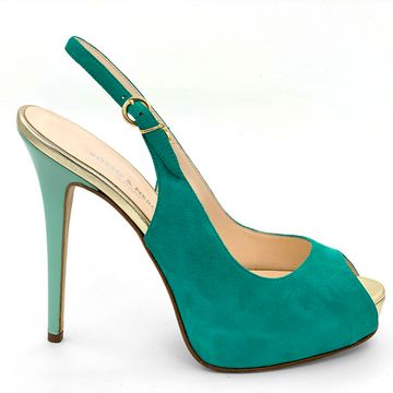 Босоножки Rosso&amp;Nero замшевые зеленые - фото 1, 3498 RN