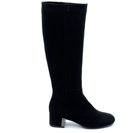 Сапоги Renzi черные замшевые байка - фото 1, 