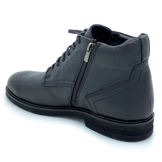 Ботинки Lab Milano черные кожаные МЕХ - фото 4, 