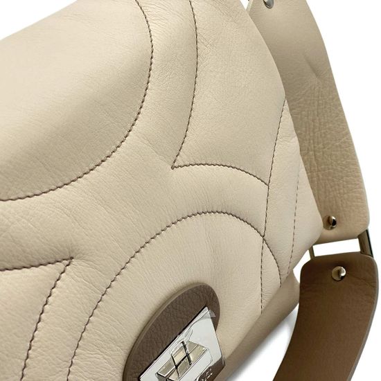 Сумка Renato Angi бежево-коричневая кожаная стеганая - фото 5, 