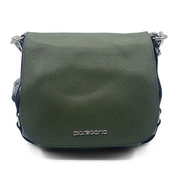 Сумка Di Gregorio зеленая кожаная с ручкой под питон - фото 1, 03237 DG OLIVA