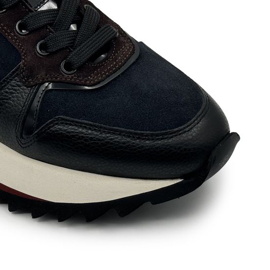 Кроссовки GIANFRANCO BUTTERI черные/синие/коричневые кожаные/замшевые демисезонные - фото 6, 