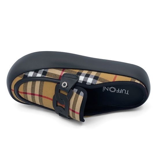 Сабо Tuffoni текстильные/кожаные цвета шотландка - фото 5, 