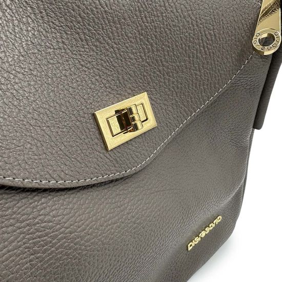 Сумка Di Gregorio серая кожаная - фото 4, 8943 DG GRIGIO