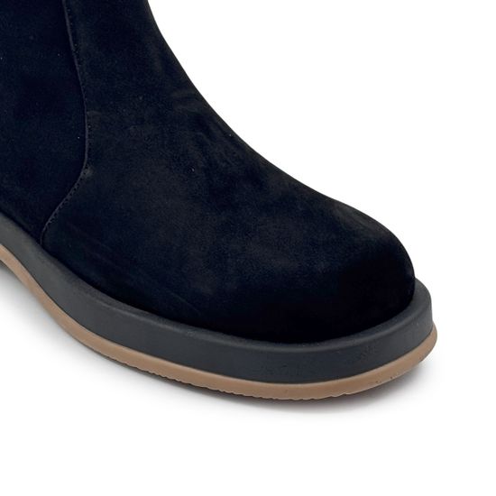 Ботинки Lab Milano черные замшевые на байке - фото 6, 4400 LAB CAMOSCIO