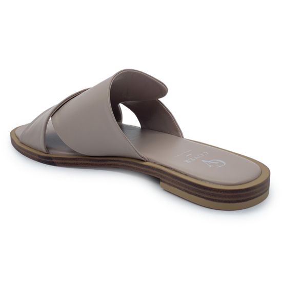 Шлепанцы CV Cover бежевые кожаные &quot;Taupe&quot; - фото 3, 1339-03 COV