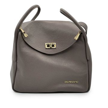 Сумка Di Gregorio серая кожаная - фото 1, 8943 DG GRIGIO
