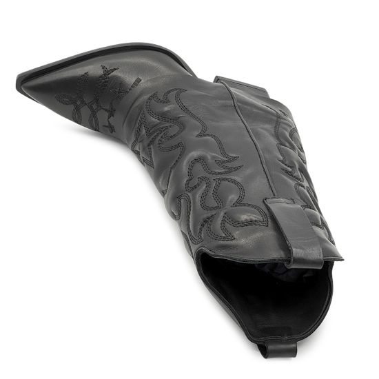 Полусапоги казаки MIMMU черные кожаные демисезонные - фото 5, M2726M8 MIM NERO