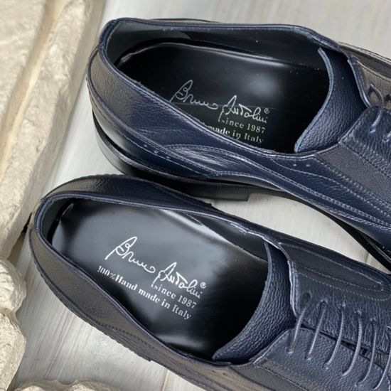 Ботинки Bruno Antolini синие кожаные демисезонные - фото 14, 