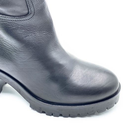 Сапоги Mimmu черные кожаные Байка - фото 6, F509K1 MIM NERO