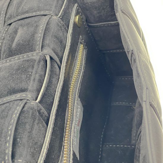 Сумка Di Gregorio черная кожаная плетеная - фото 4, 