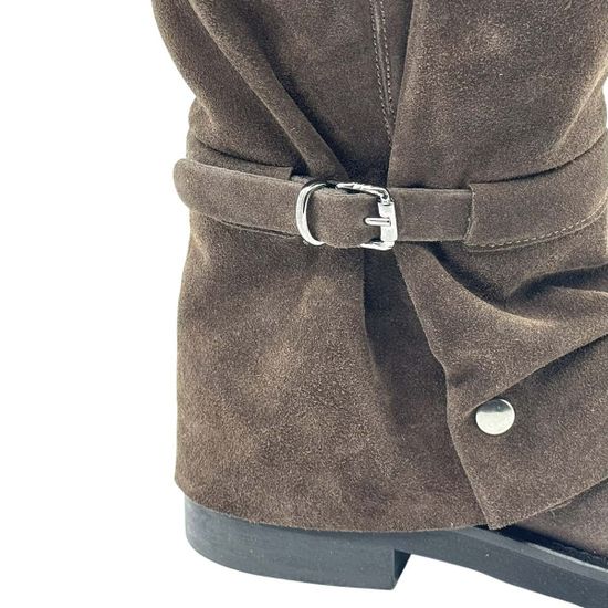 Полусапоги MIMMU коричневые замшевые демисезонные - фото 7, M482M21 MIM CASTAGNO