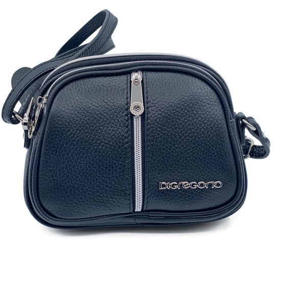 Сумочка Di Gregorio кросс-боди черная кожаная маленькая - фото 1, 8829 DG NERO