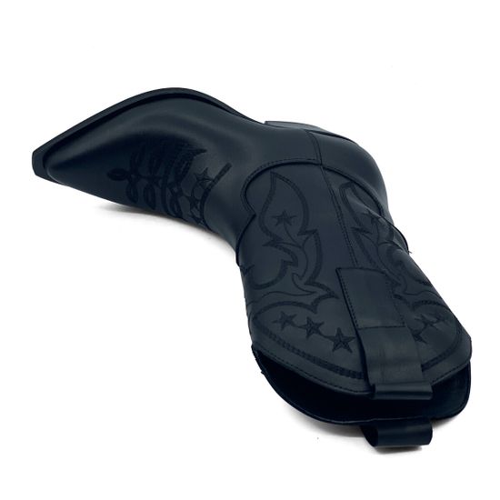 Полусапоги казаки MIMMU черные кожаные демисезонные - фото 5, F739M33 MIM NERO