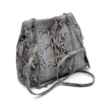 Сумка Marina Creazioni бежевая кожаная с обработкой под питон - фото 2, B6064 MC PITON