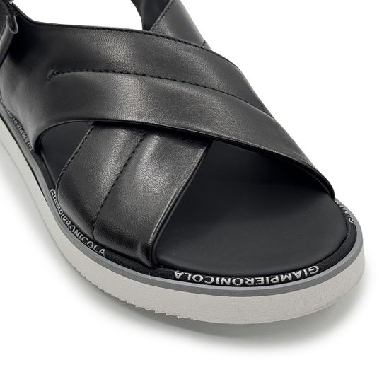 Сандалии GIAMPIERONICOLA черные кожаные - фото 9, A5775 GPN