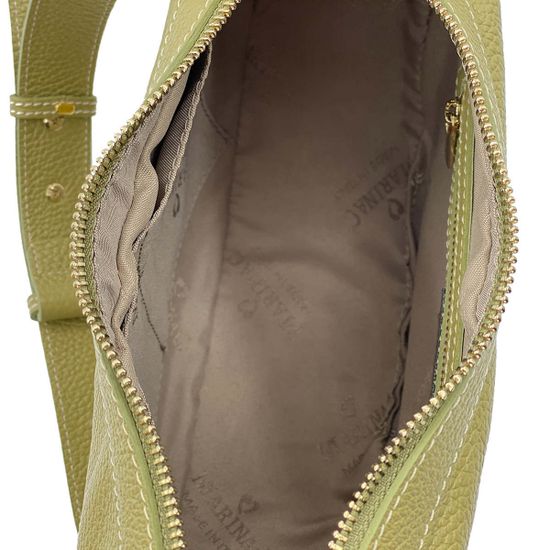 Сумочка-банан Marina Creazioni зеленая кожаная - фото 5, 