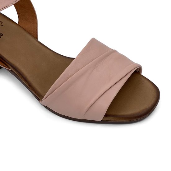 Босоножки CV COVER пудрового цвета кожаные - фото 6, 268 463 COV PUDRA