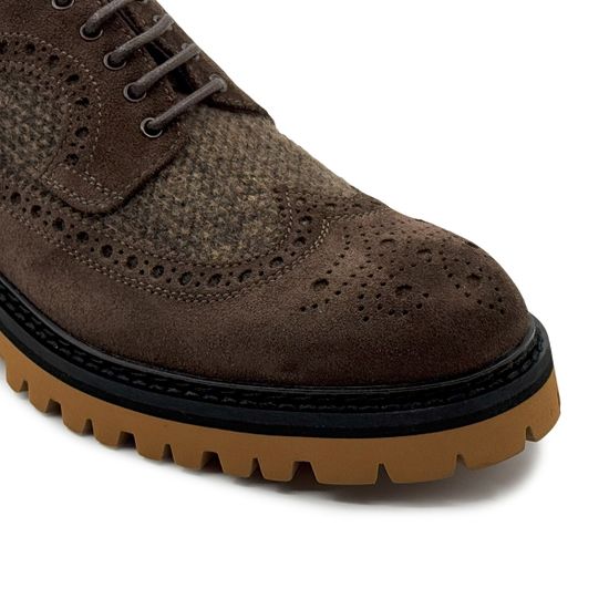 Полуботинки-броги GIAMPIERONICOLA коричневые из нубука демисезонные - фото 6, 41102 GPN MORO