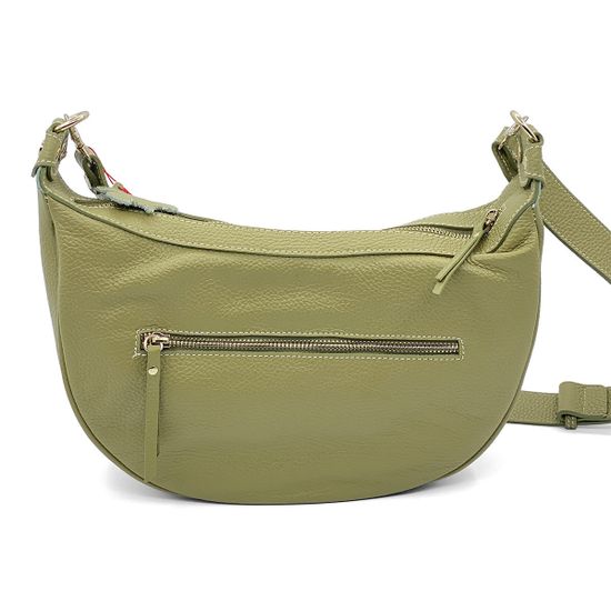 Сумочка-банан Marina Creazioni зеленая кожаная - фото 3, 