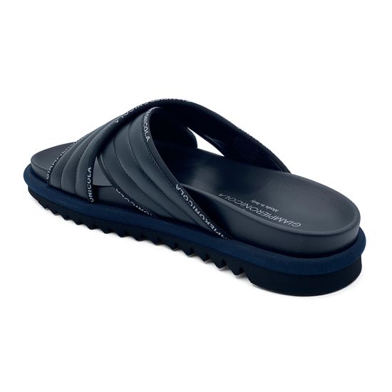 Шлепанцы Giampieronicola черные кожаные стеганые - фото 3, 