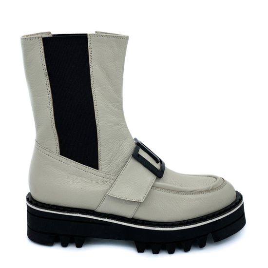 Ботинки Jeannot бежевые кожаные демисезонные - фото 1, HJ545H JN BIANCO