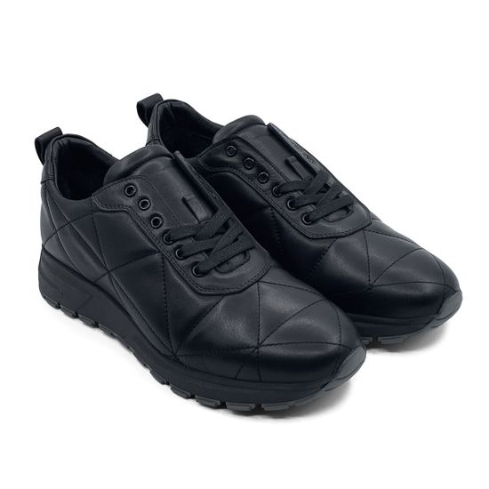 Кроссовки Lab Milano черные кожаные стеганные на меху - фото 8, 