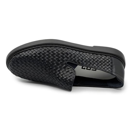 Слипоны GIANFRANCO BUTTERI черные из нубука плетеные - фото 5, 82604 BUT NERO