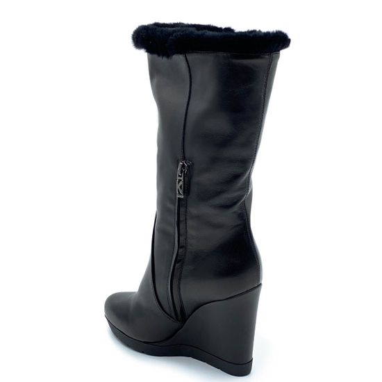 Полусапоги Kelton черные кожаные МЕХ - фото 3, G4332M (2013) KEL