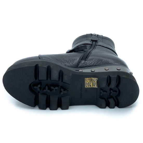 Ботинки Gianni Renzi черные кожаные МЕХ - фото 4, RS1089A GR