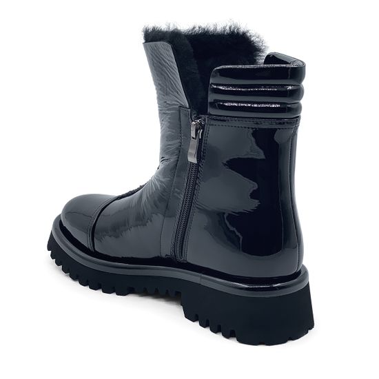 Ботинки Tuffoni черные из лакированной кожи на меху - фото 3, 1723021 TUF