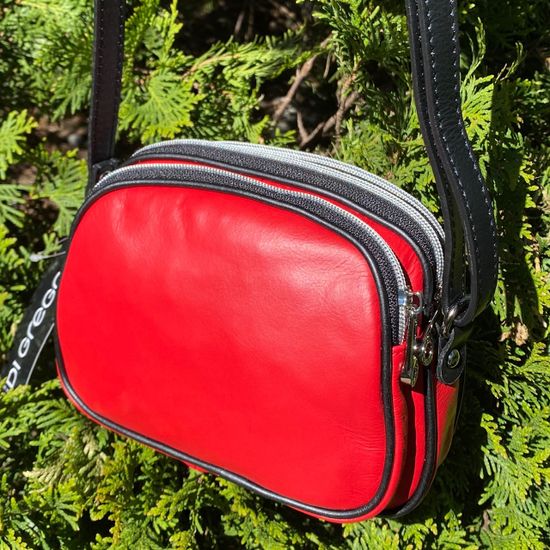 Сумочка Di Gregorio кросс-боди красная кожаная маленькая - фото 3, 8829 DG ROSSO