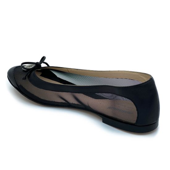 Балетки Baldinini черные комбинация кожи и текстиля - фото 3, 