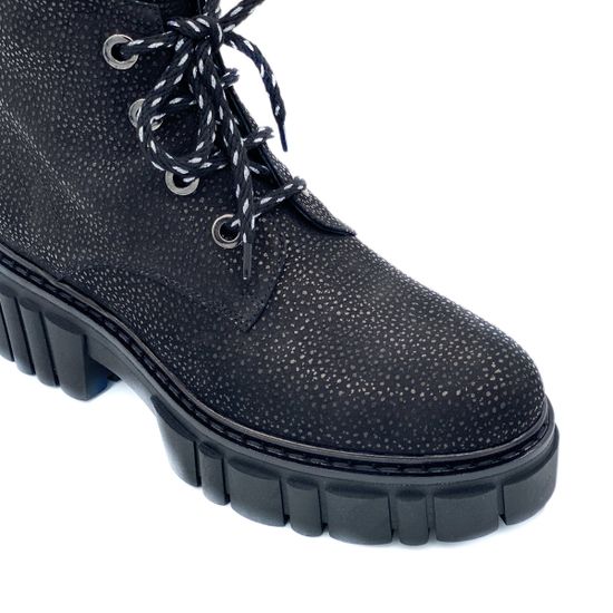 Ботинки Ilasio Renzoni черные замшевые с лазерной обработкой Байка - фото 6, 