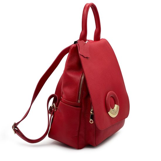 Сумка-рюкзак Di Gregorio красная кожаная - фото 2, 818 DG ROSSO ORO