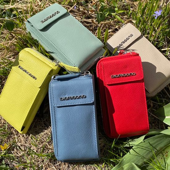 Сумочка Di Gregorio кросс-боди бирюзовая кожаная маленькая - фото 4, 