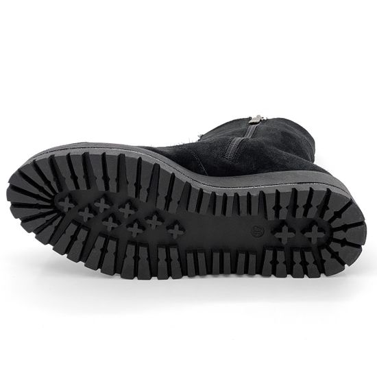 Ботинки Cover черные замшевые МЕХ - фото 4, 