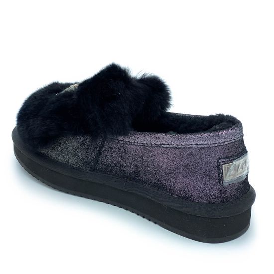 Полуботинки Lab Milano серебряные МЕХ комбинация кожи и текстиля - фото 3, 