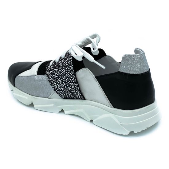 Кроссовки Donna Soft черно-серебряные кожаные - фото 3, MOT1756 DS