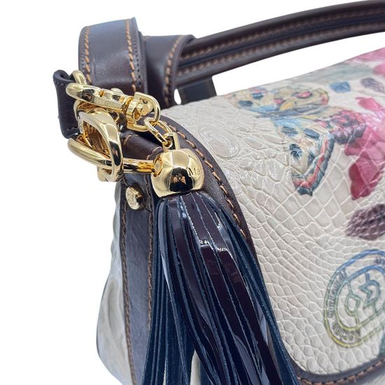 Сумка Marino Orlandi коричневая/черная кожаная - фото 5, 4941 MO BEIGE/MORO