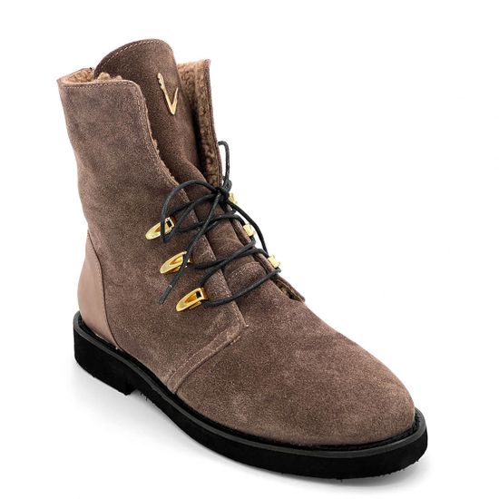 Ботинки Lab Milano бежевые замшевые Мех - фото 2, ZN1377 LAB VISONE