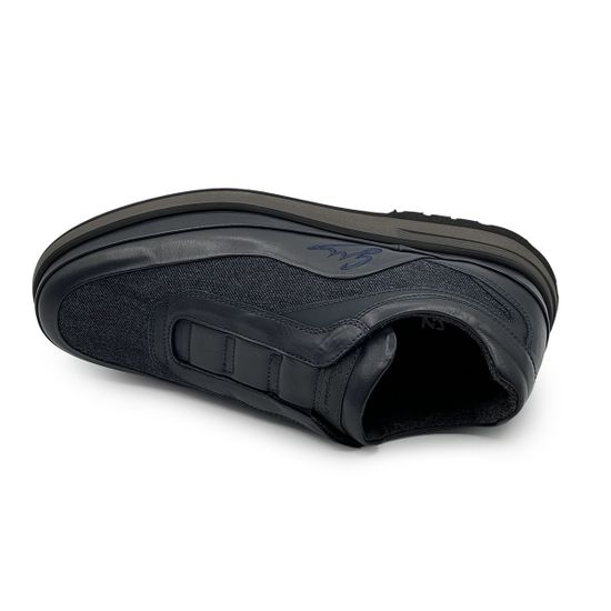 Кроссовки GIAMPIERONICOLA синие кожа/текстиль на шерстяной подкладке - фото 5, Y338155B GPN