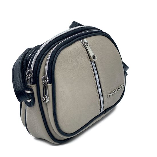 Сумочка Di Gregorio кросс-боди бежевая кожаная маленькая - фото 2, 