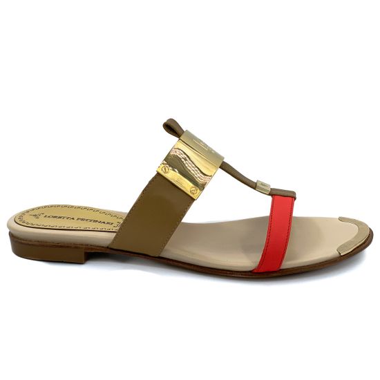 Шлепанцы Loretta Pettinari бежево-красные - фото 1, 