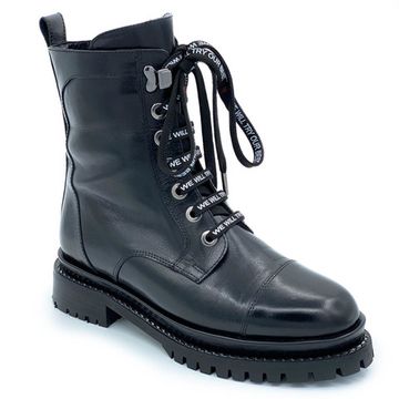 Ботинки Gianmarco Lorenzi черные кожаные МЕХ - фото 2, GML013045 GML