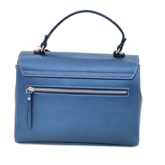 Сумочка Marina Creazioni синяя кожаная маленькая - фото 3, 