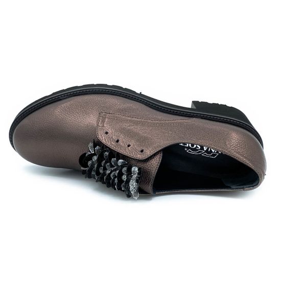 Полуботинки Donna Soft бронзовые кожаные - фото 5, DS0922J DS SMOG