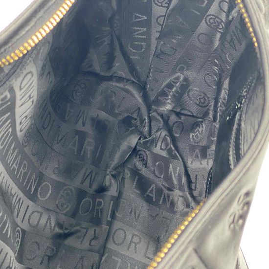 Сумка-банан Marino Orlandi черная кожаная - фото 5, 4904 MO NERO